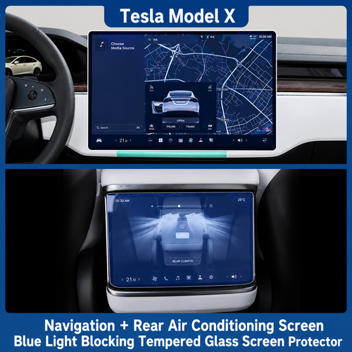Screen Protector Set for Tesla Model Y Central Touchscreen & Rear Climate Control Screen (suitable for 23-25)