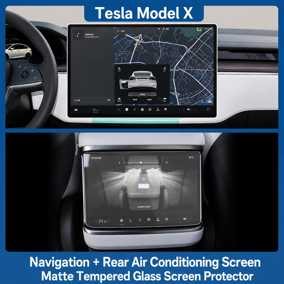 Screen Protector Set for Tesla Model Y Central Touchscreen & Rear Climate Control Screen (suitable for 23-25)