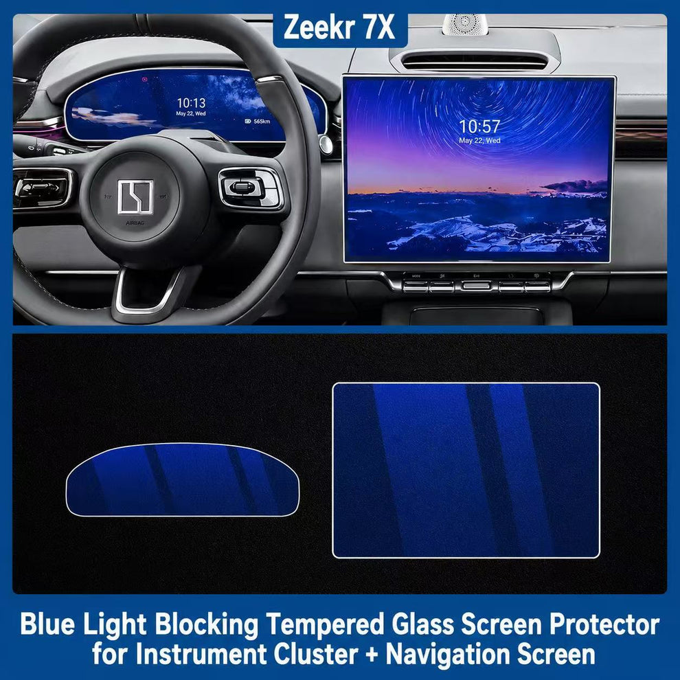 Screen Protector Set for Zeekr 7X (2024–2025) – Tempered Glass for Main & Dashboard Display