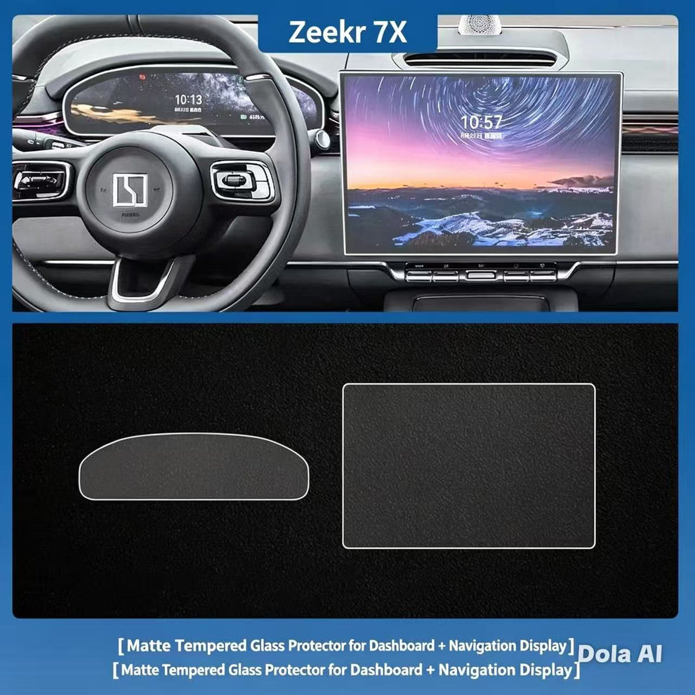 Screen Protector Set for Zeekr 7X (2024–2025) – Tempered Glass for Main & Dashboard Display
